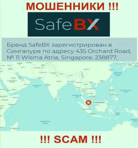 Не имейте дело с SafeBX Com - данные мошенники засели в офшоре по адресу - 435 Orchard Road, № 11 Wisma Atria, 238877 Singapore