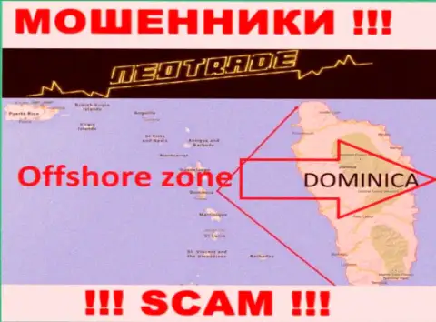 За обувание доверчивых людей интернет разводилам Neo Trade точно ничего не будет, т.к. они спрятались в оффшорной зоне: 8 Copthall, Roseau Valley, 00152 Commonwealth of Dominica