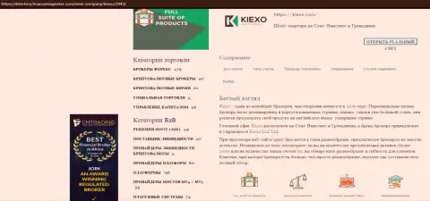 Публикация про forex организацию Kiexo Com имеется на ресурсе Директори ФинансМагнатес Ком