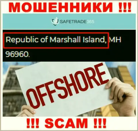 Маршалловы острова - оффшорное место регистрации обманщиков Safe Trade 365, размещенное на их сайте