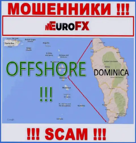 Доминика - офшорное место регистрации воров EuroFX Trade, опубликованное у них на веб-ресурсе