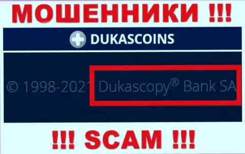 На официальном интернет-ресурсе DukasCoin написано, что этой организацией руководит Dukascopy Bank SA