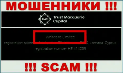 Регистрационный номер, принадлежащий мошеннической конторе Trust Macquarie Capital: HE 414239