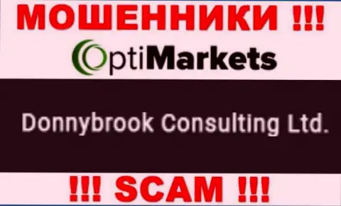 Мошенники Opti Market сообщили, что Donnybrook Consulting Ltd руководит их лохотронном