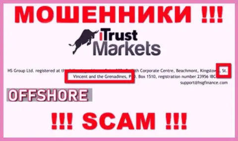 Мошенники Trust Markets базируются на территории - Сент-Винсент и Гренадины, чтобы скрыться от ответственности - МОШЕННИКИ