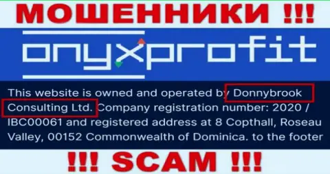 Юр лицо конторы OnyxProfit - это Donnybrook Consulting Ltd, информация взята с официального веб-сайта