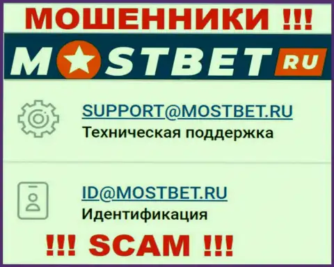 На официальном сайте неправомерно действующей организации MostBet размещен данный e-mail