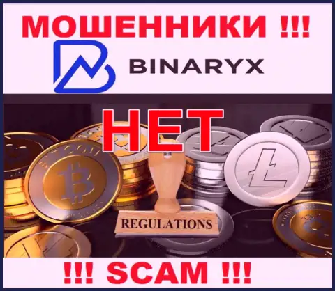На веб-сервисе мошенников Binaryx OÜ не говорится о регуляторе - его попросту нет