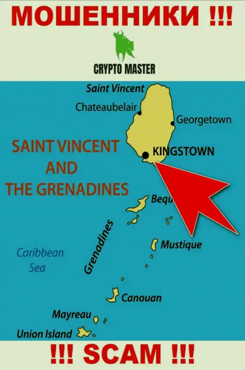 Из организации Crypto Master денежные средства вывести нереально, они имеют офшорную регистрацию - Kingstown, St. Vincent and the Grenadines