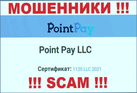 Номер регистрации противоправно действующей конторы Point Pay - 1120 LLC 2021