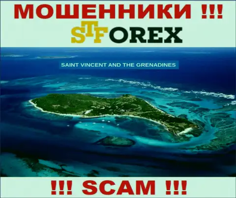 STForex - это internet-мошенники, имеют оффшорную регистрацию на территории St. Vincent and the Grenadines