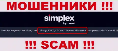 На интернет-ресурсе компании Simplex Com приведен ложный адрес регистрации - это МОШЕННИКИ !!!