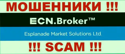 Информация о юридическом лице конторы ECNBroker, им является Esplanade Market Solutions Ltd