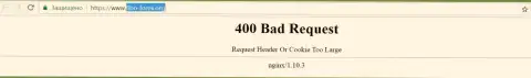Официальный веб-сервис компании Фибо-Форекс несколько суток заблокирован и выдает - 400 Bad Request (ошибка)