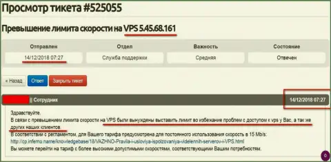 Веб-хостер уведомил, что VPS сервера, где был размещен веб-сайт ffin.xyz ограничен по скорости